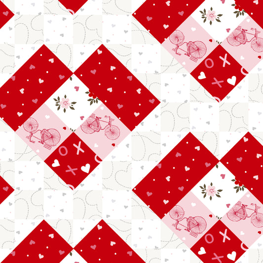 2790-82 Pedals & Passion Heart  Quilt