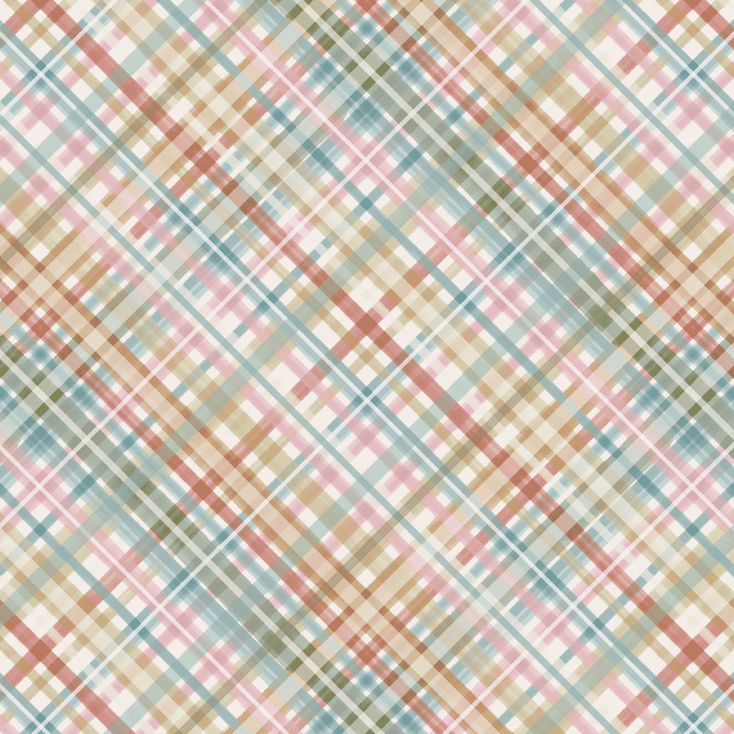 2805-32 Purrfect Pals Diagonal Plaid