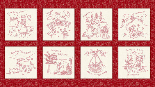 2841B-88 Redwork Rhymes Nursery Rhyme Blocks