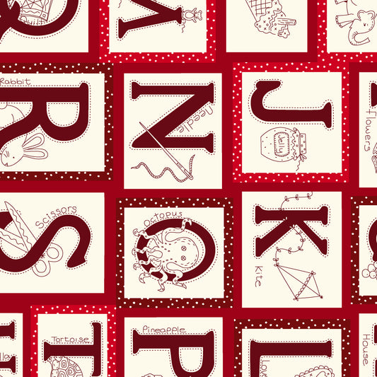 2848-88 Redwork Rhymes Small Alphabet Blocks