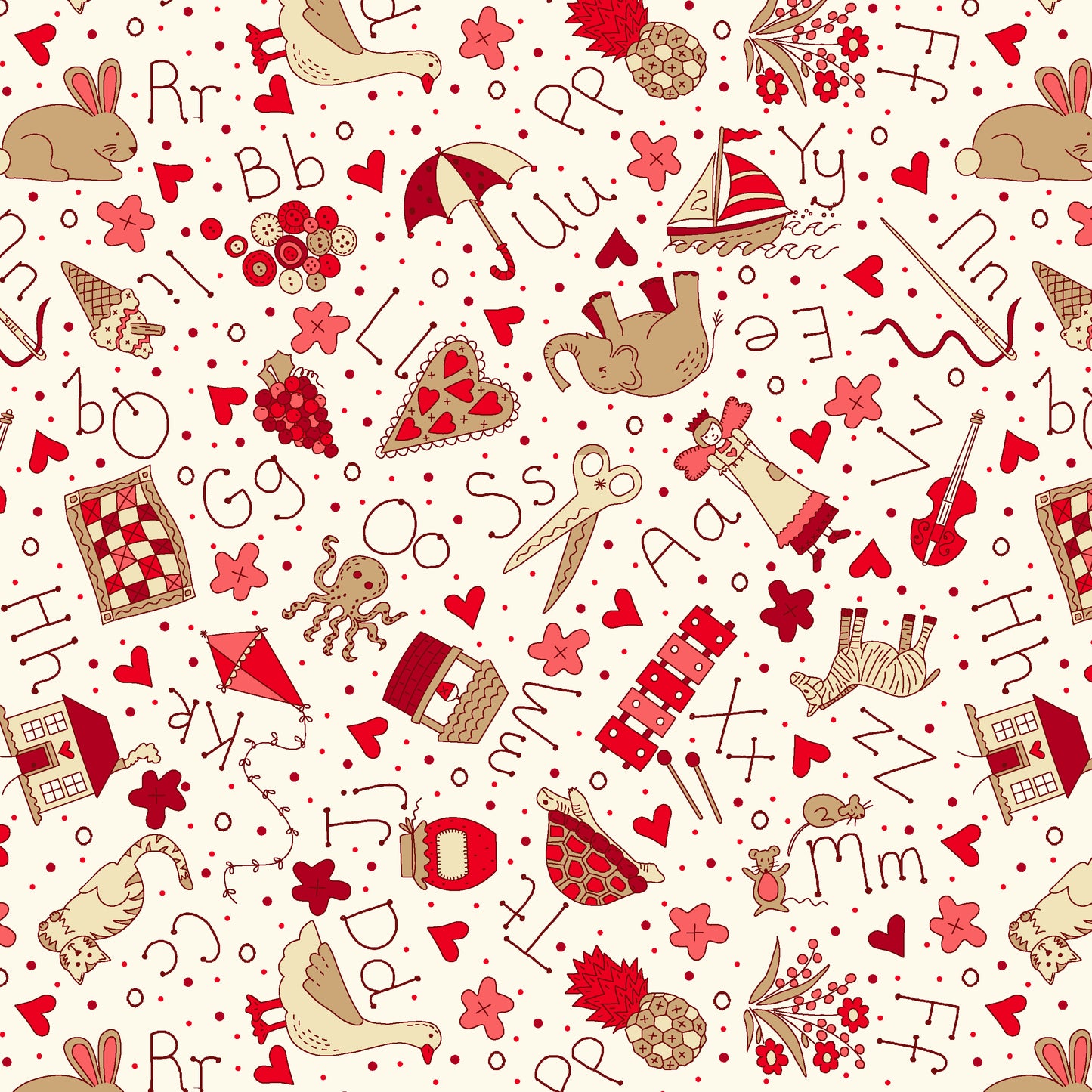 2851-08 Redwork Rhymes Tossed Motifs