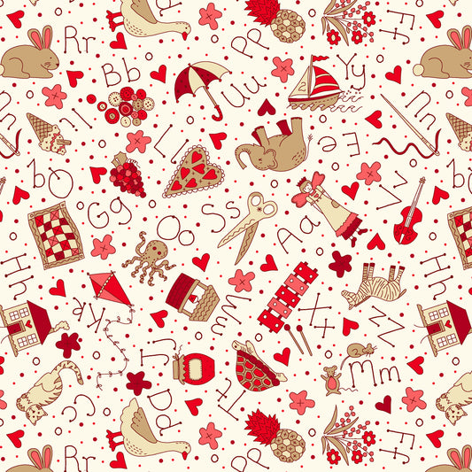 2851-08 Redwork Rhymes Tossed Motifs