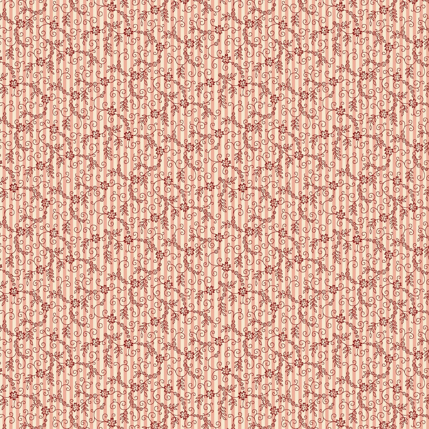 2861-28 Sewing the Good Life Delicate Vine on Stripe