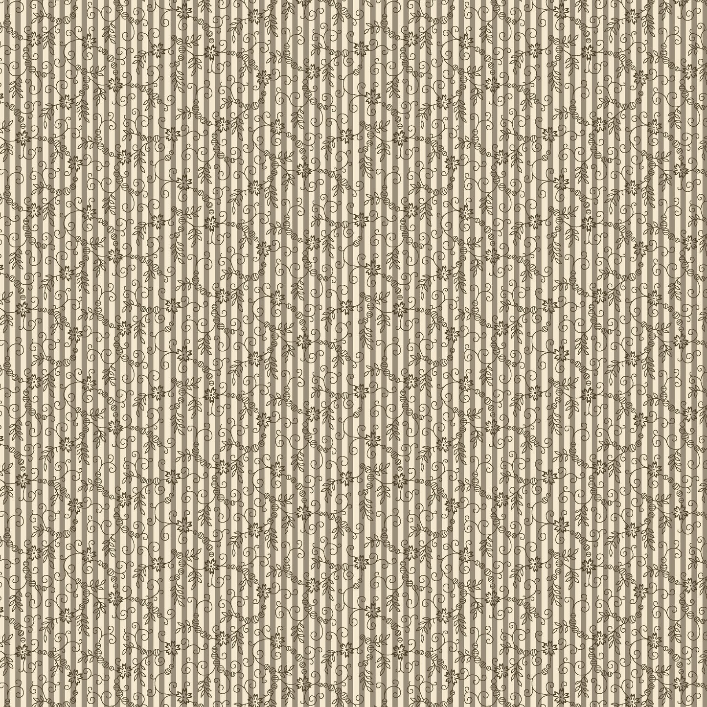 2861-33 Sewing the Good Life Delicate Vine on Stripe