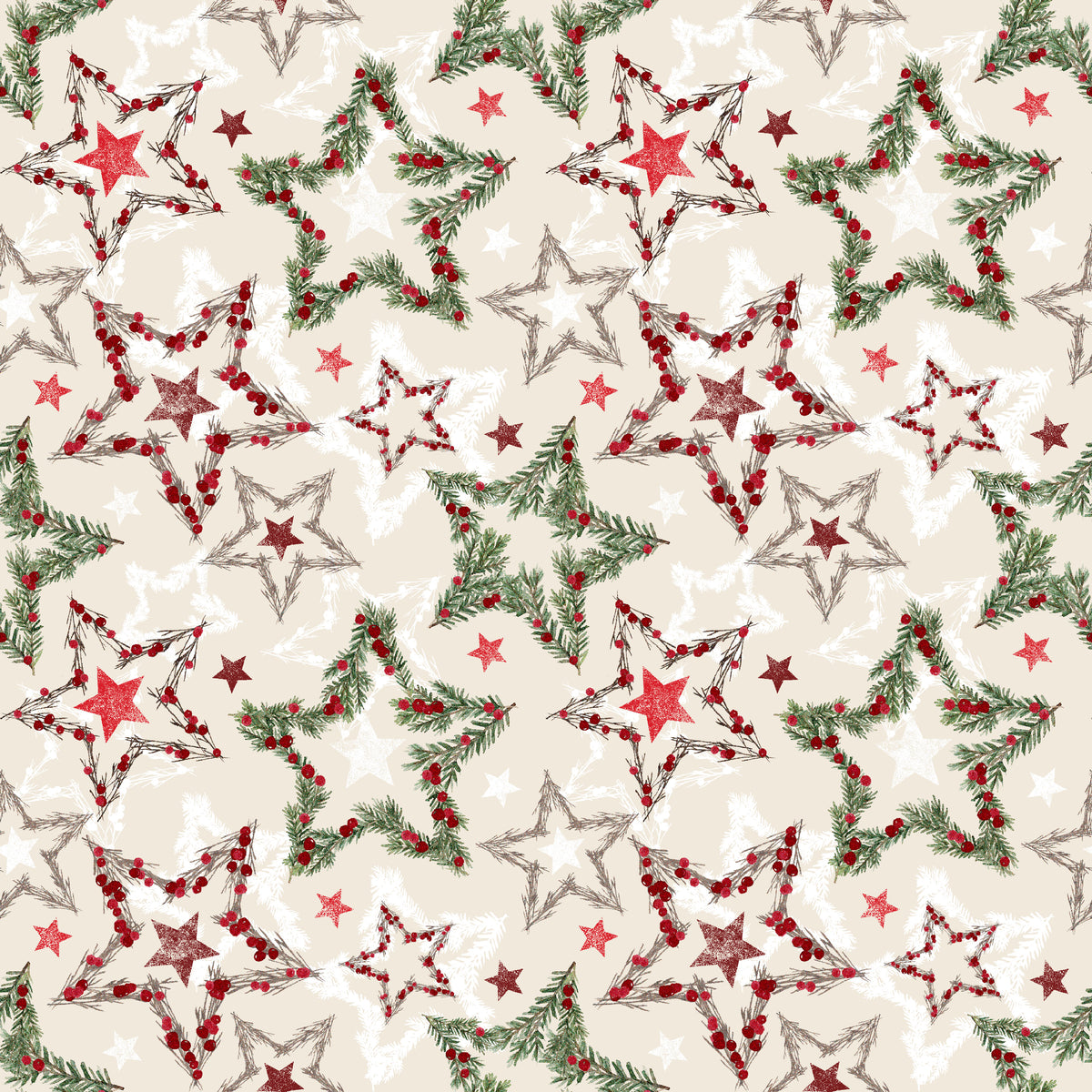 2905-41 Starberry 108 Inch Star Garland