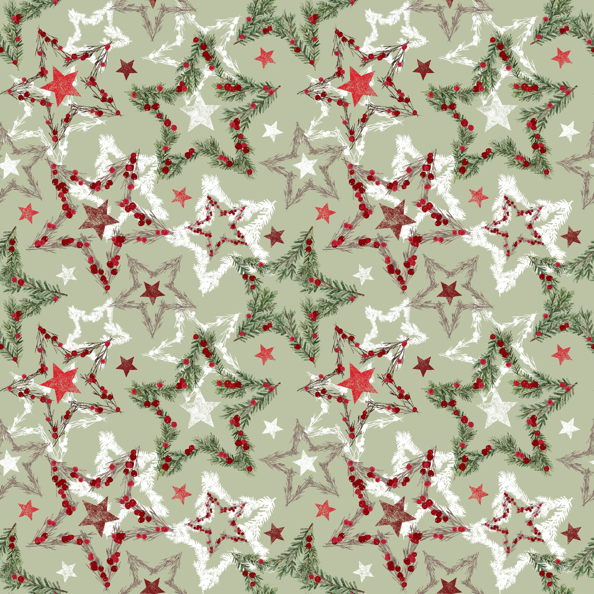 2905-61 Starberry 108 Inch Star Garland