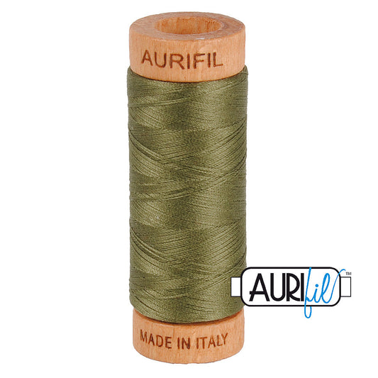 2905 ARMY GREEN 80 WT MAKO COTTON SMALL SPOOL | 280 MT.