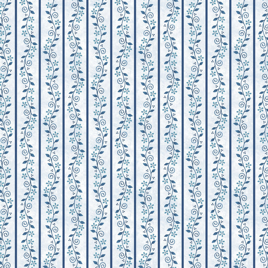 3103-17 Blueberry Baskets Floral Stripe