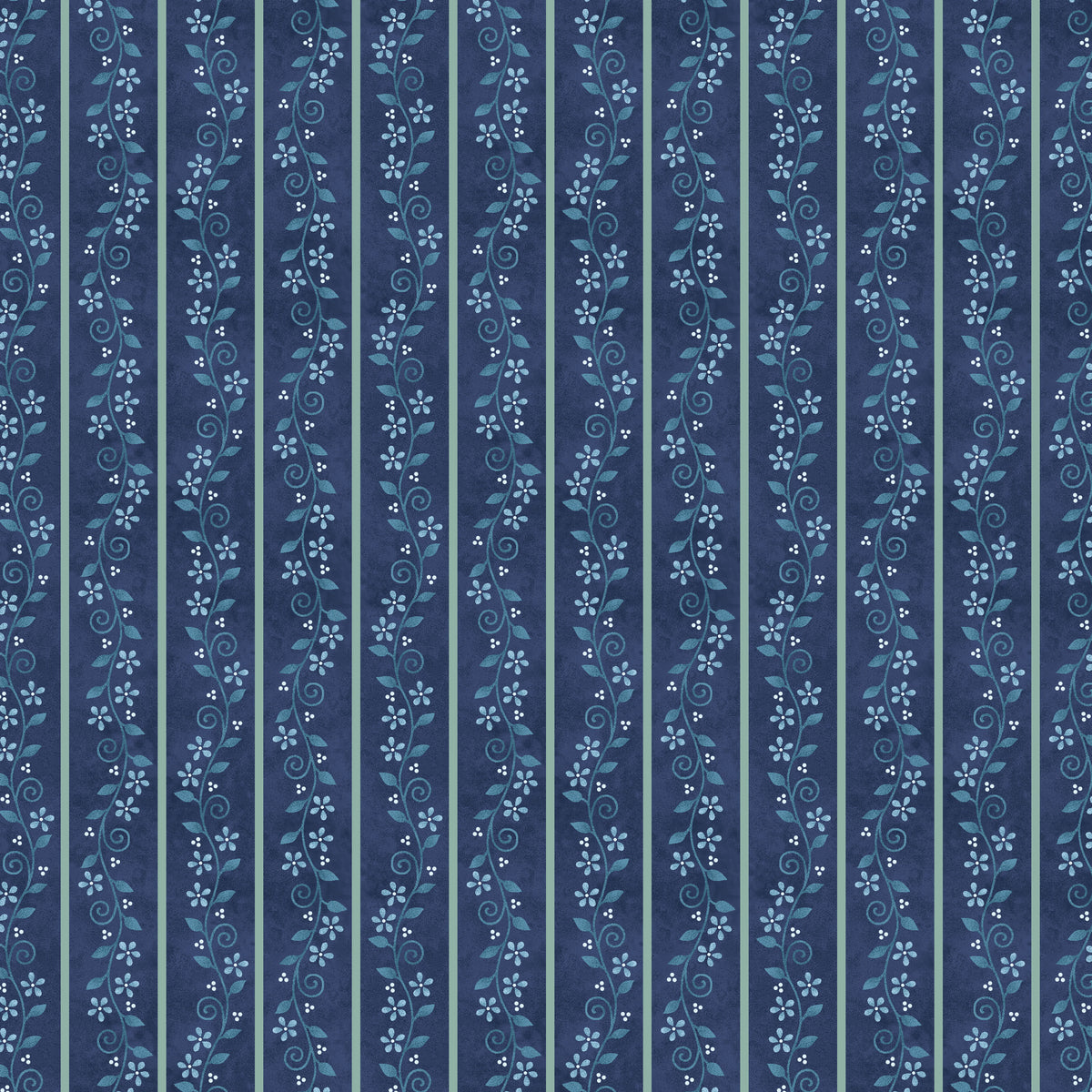 3103-77 Blueberry Baskets Floral Stripe
