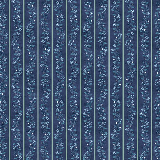 3103-77 Blueberry Baskets Floral Stripe