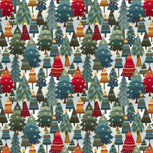 3606-17 Nordic Holiday Village Stacked Trees