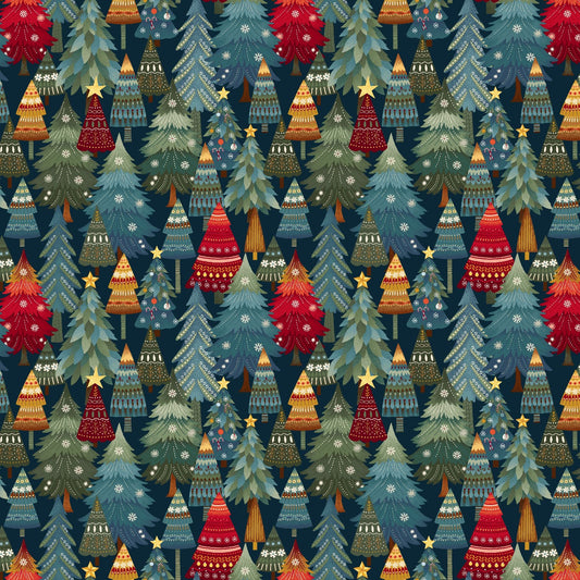 3606-77 Nordic Holiday Village Stacked Trees