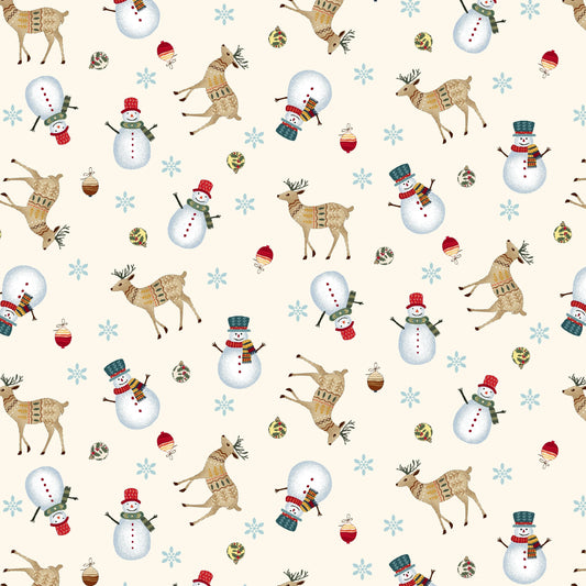 3607-44 Nordic Holiday Village Tossed Reindeer