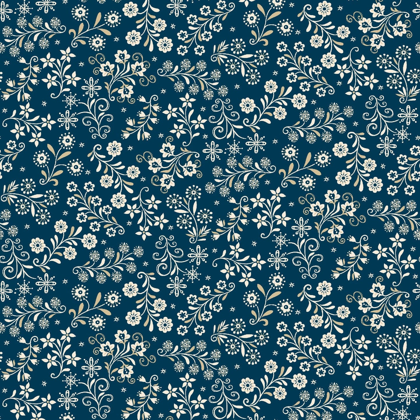 3610-77 Nordic Holiday Village Floral Vines