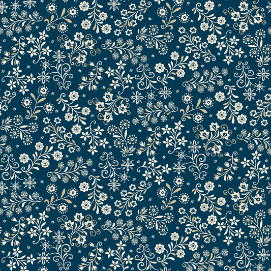 3610-77 Nordic Holiday Village Floral Vines
