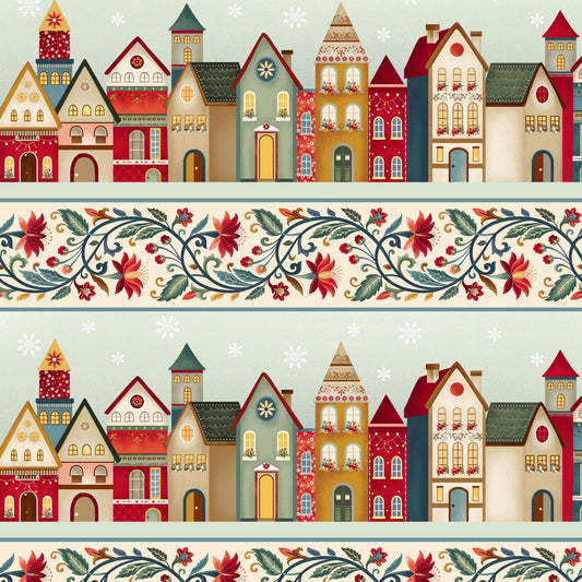 3612-44 Nordic Holiday Village Border Stripe