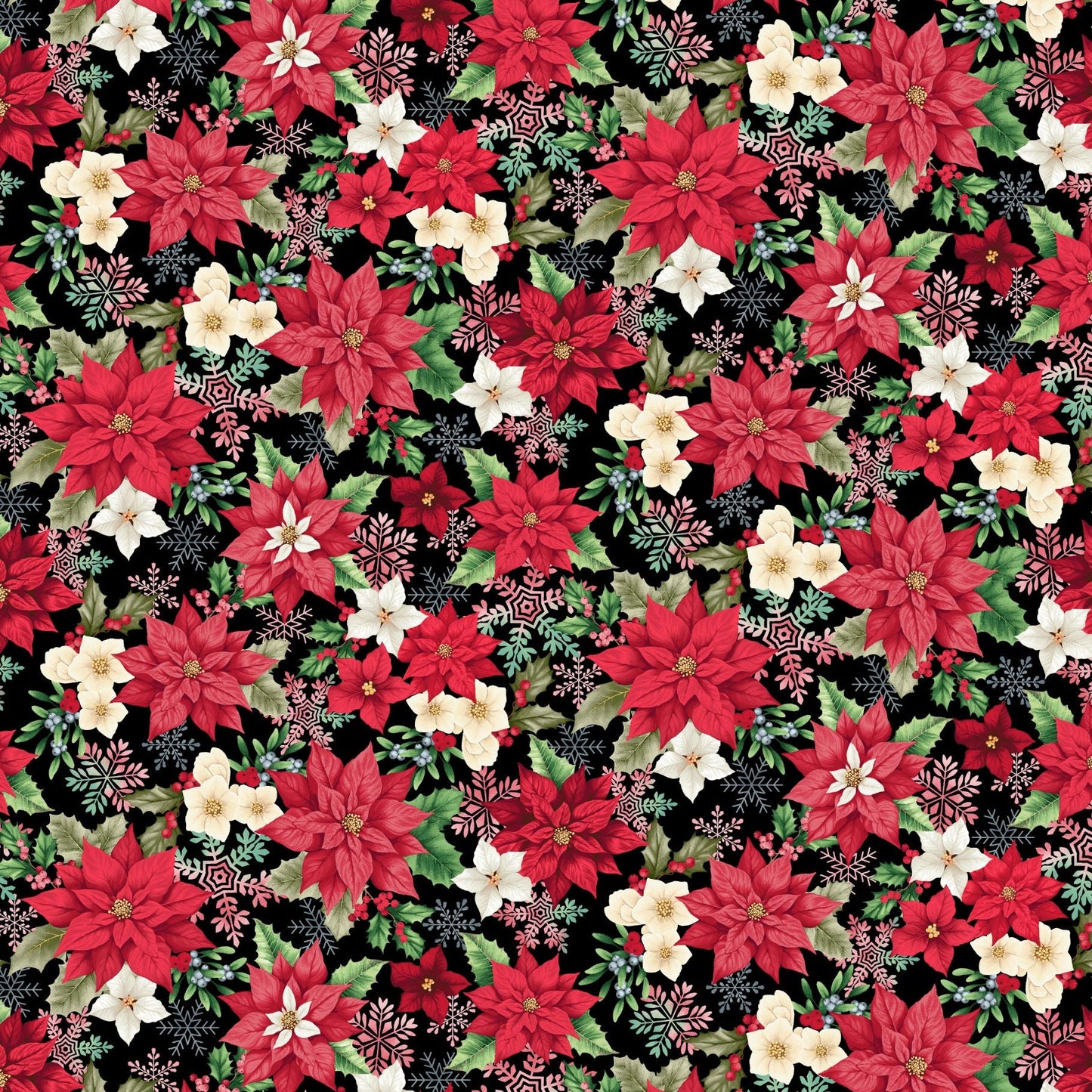 3617-99 Sweet Christmas Memories Small Poinsettia and Mistletoe