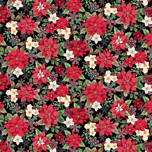 3617-99 Sweet Christmas Memories Small Poinsettia and Mistletoe