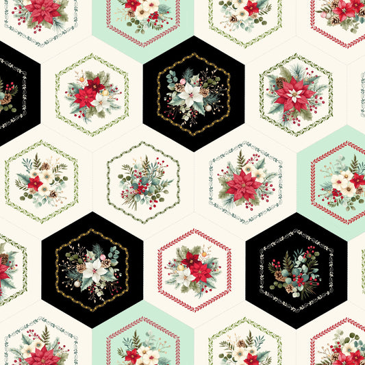 3627-44 Sweet Christmas Memories Hexie Flower Cheater