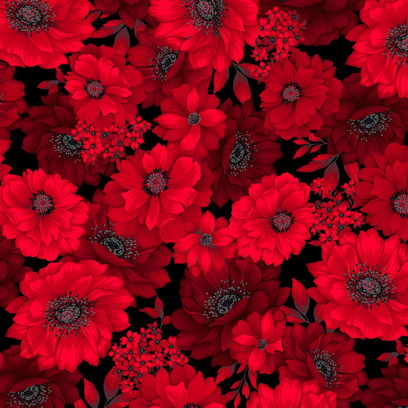 3640-98 SCARLET'S TREASURE LARGE FLORAL