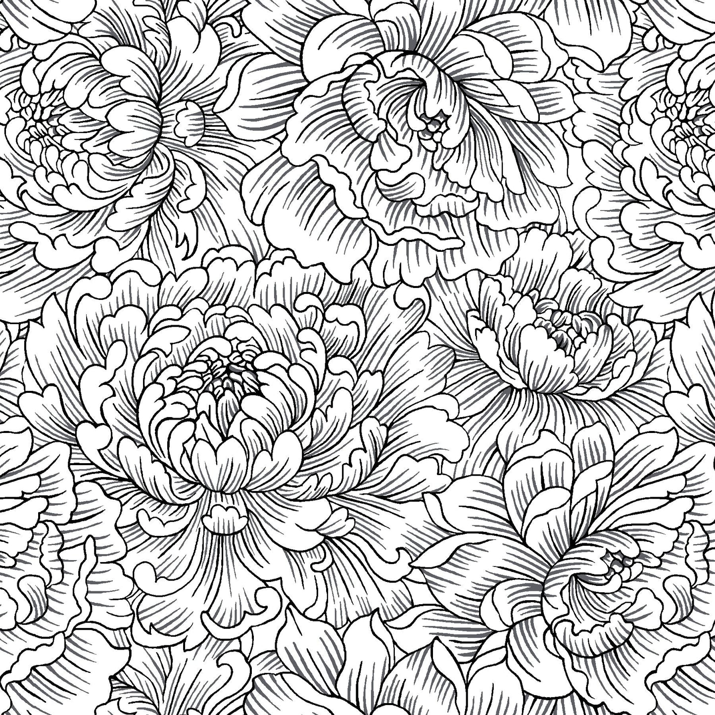 3644-19 SCARLET'S TREASURE PEONY MONOTONE