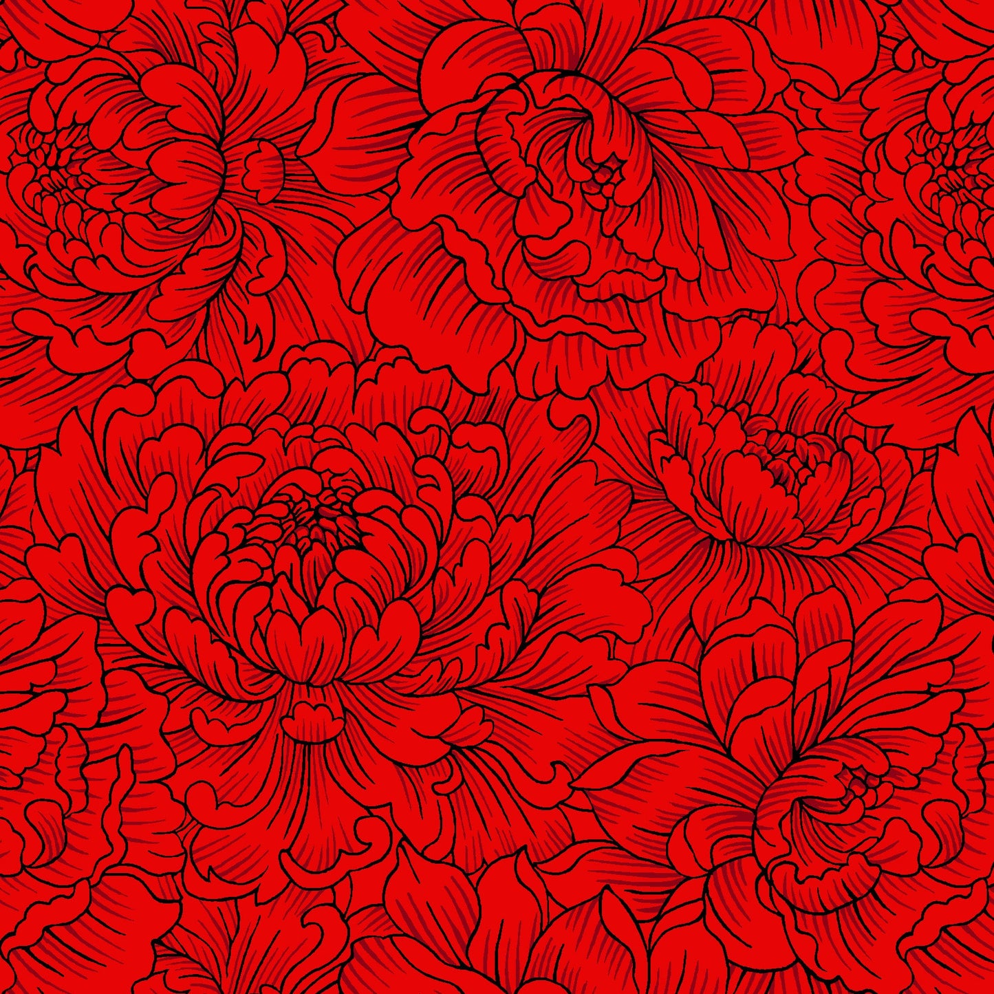 3644-88 SCARLET'S TREASURE PEONY MONOTONE