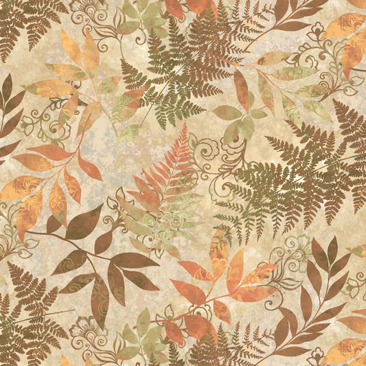 3648-44 Oak and Berries Mixed Media Leaves