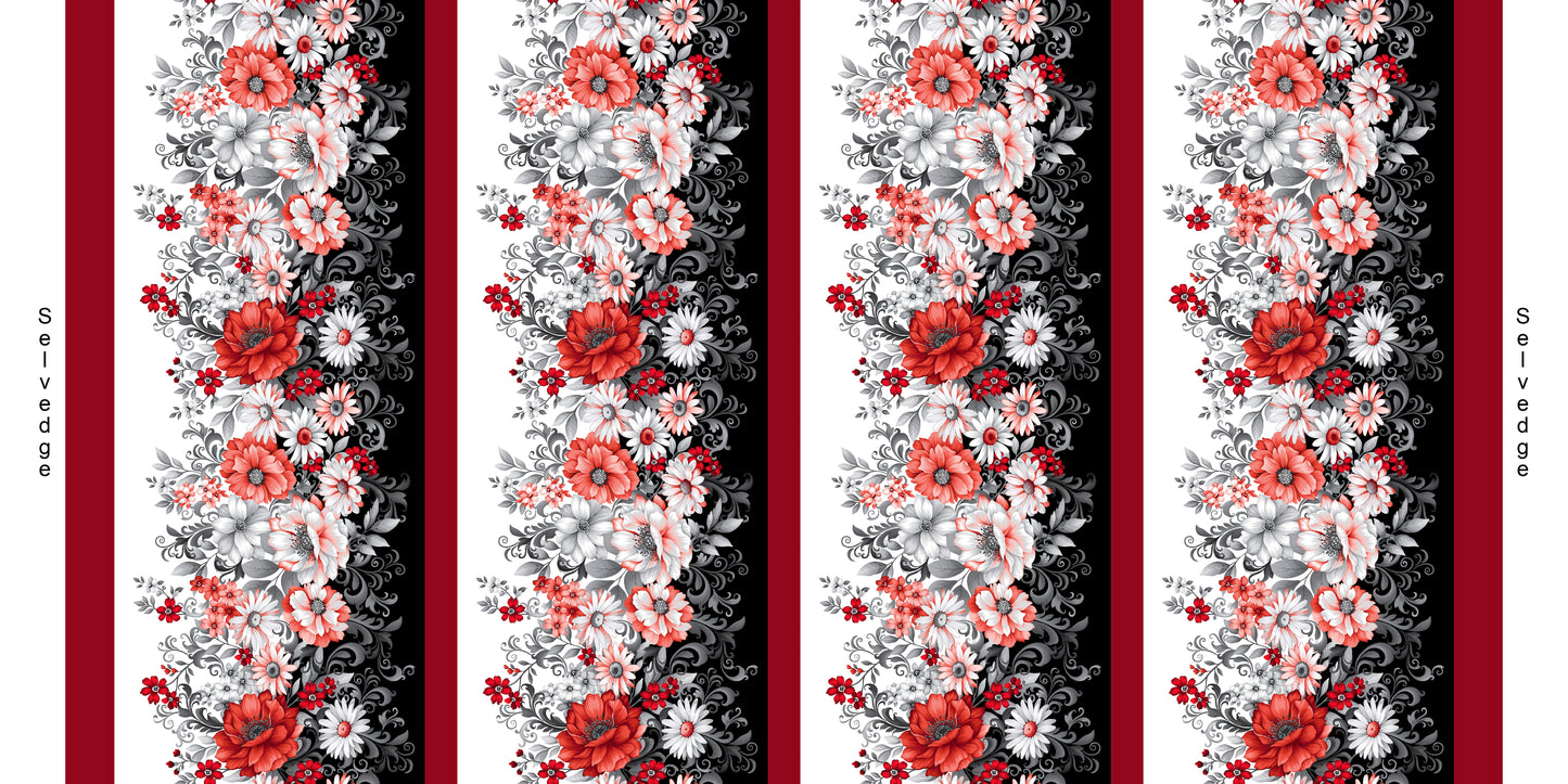 3648-81 SCARLET'S TREASURE BORDER STRIPE