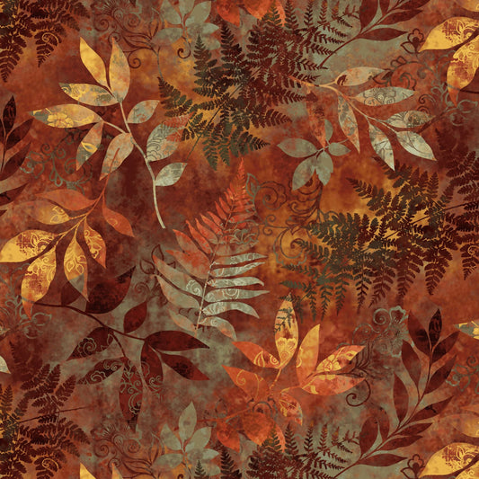 3648-83 Oak and Berries Mixed Media Leaves