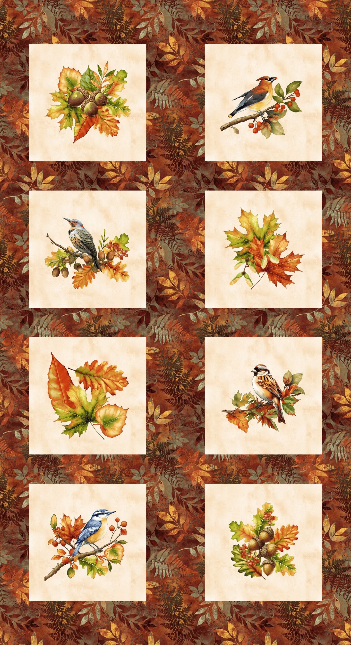 3656B-83 Oak and Berries Bird Blocks