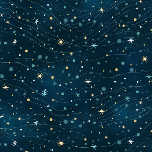 3697-79 Magical Winter Woodlands Starry Skies Texture