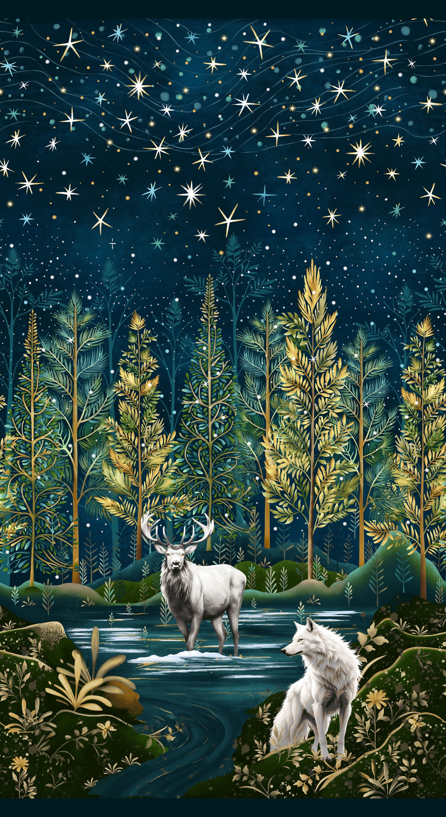 3701-79 Magical Winter Woodlands Magical Woodland Large Border