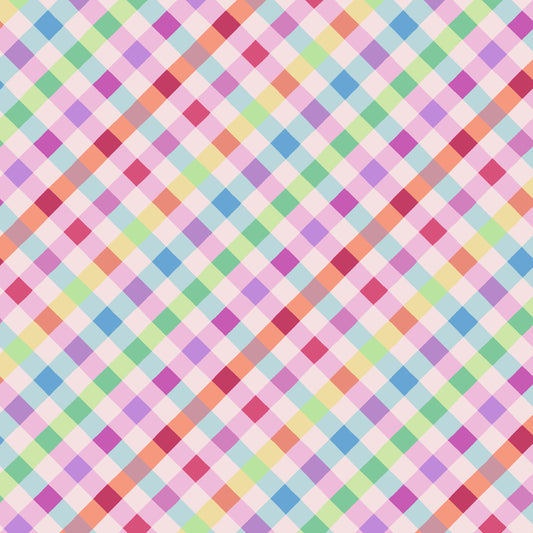 3703-11 Bunnies & Baskets  Plaid