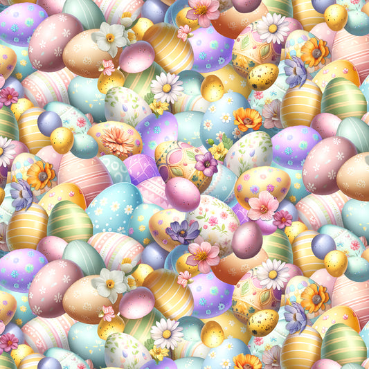 3706-11 Bunnies & Baskets Easter Egg Allover