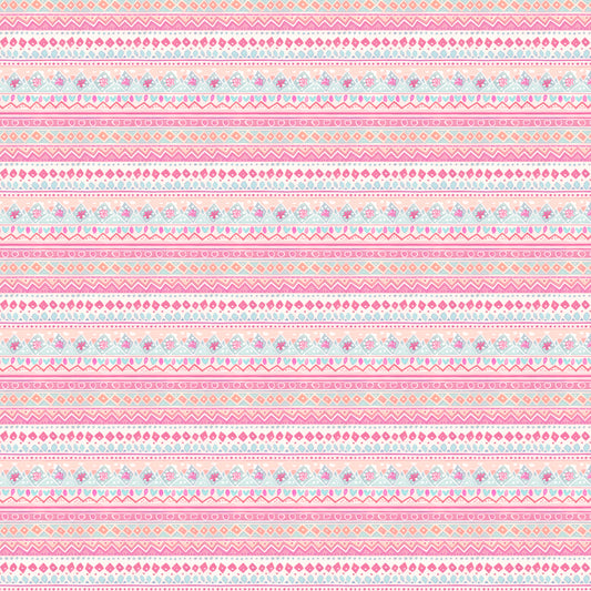 3708-22 Bunnies & Baskets Small Stripe