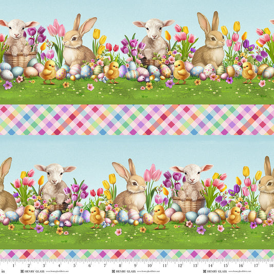 3711-11 Bunnies & Baskets Border Stripe