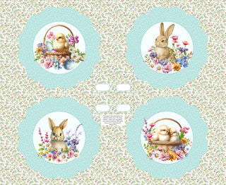 3712P-17 Bunnies & Baskets Scalloped Placemats