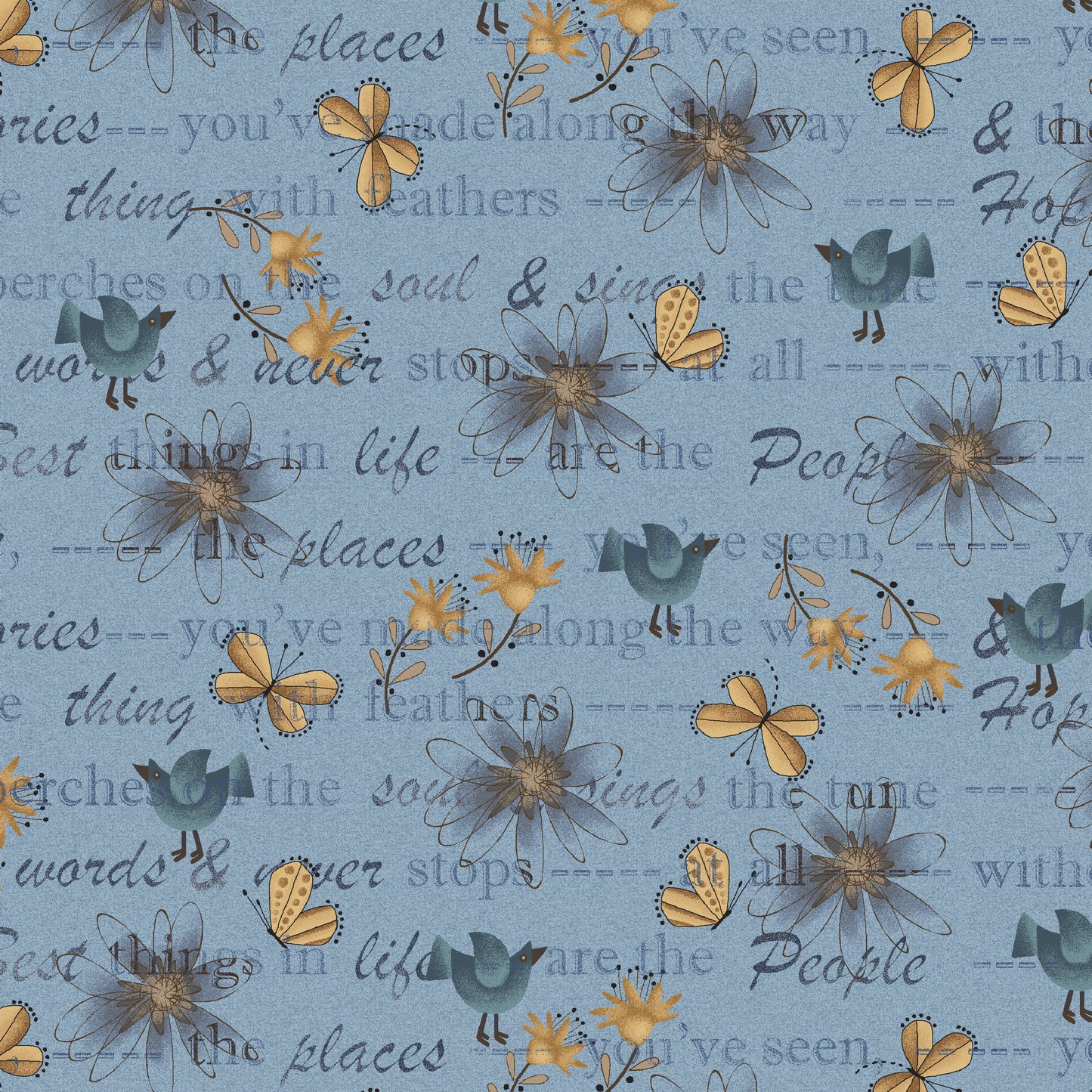 3749-75 Return of the Blue Bird of Happiness Mixed Media