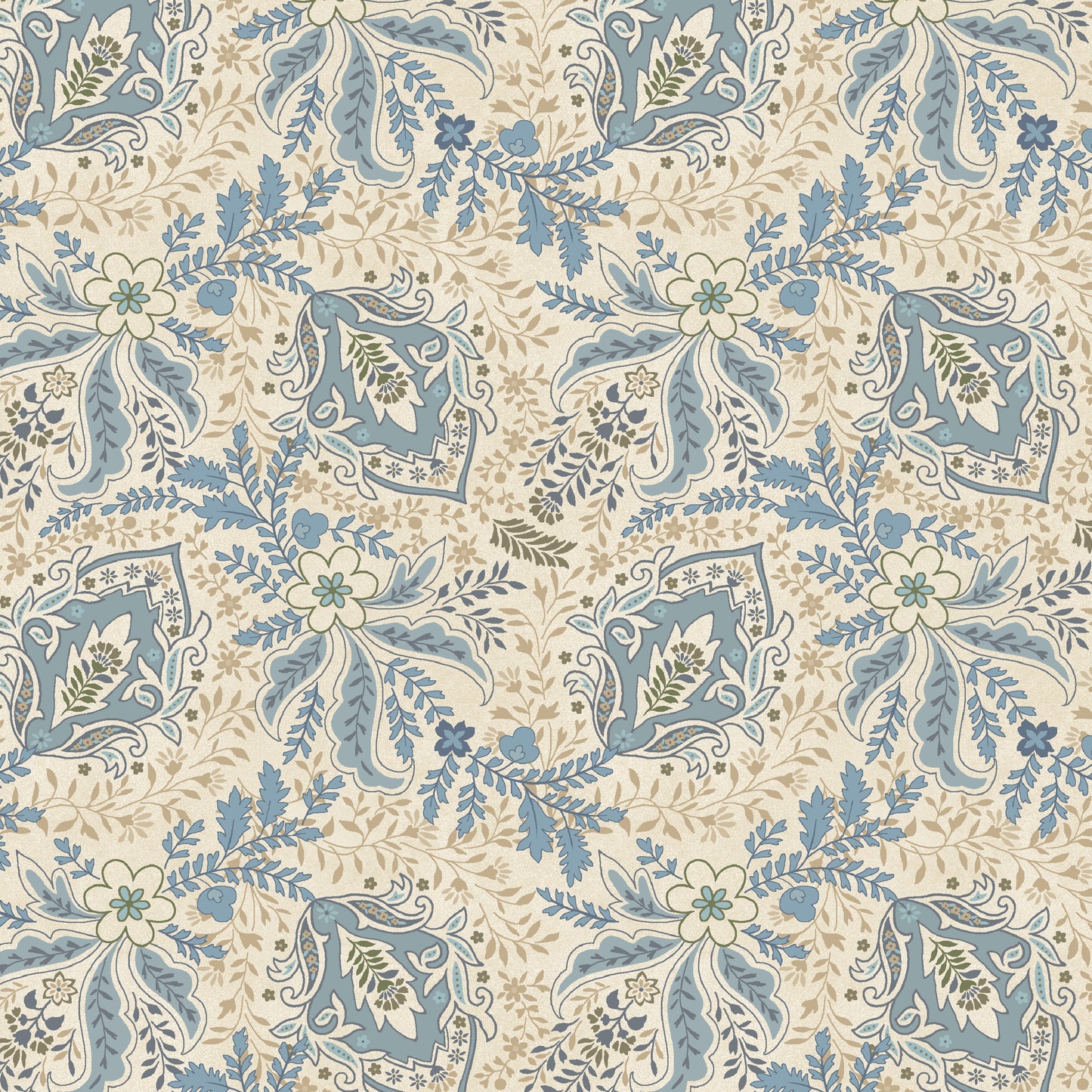 3752-44 Return of the Blue Bird of Happiness New Feathery Paisley