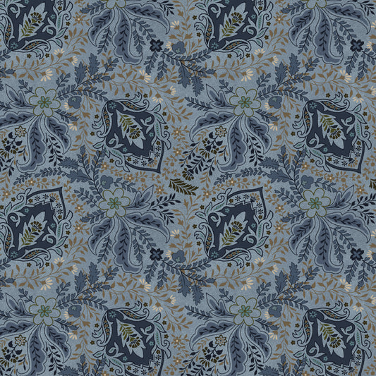 3752-77 Return of the Blue Bird of Happiness New Feathery Paisley