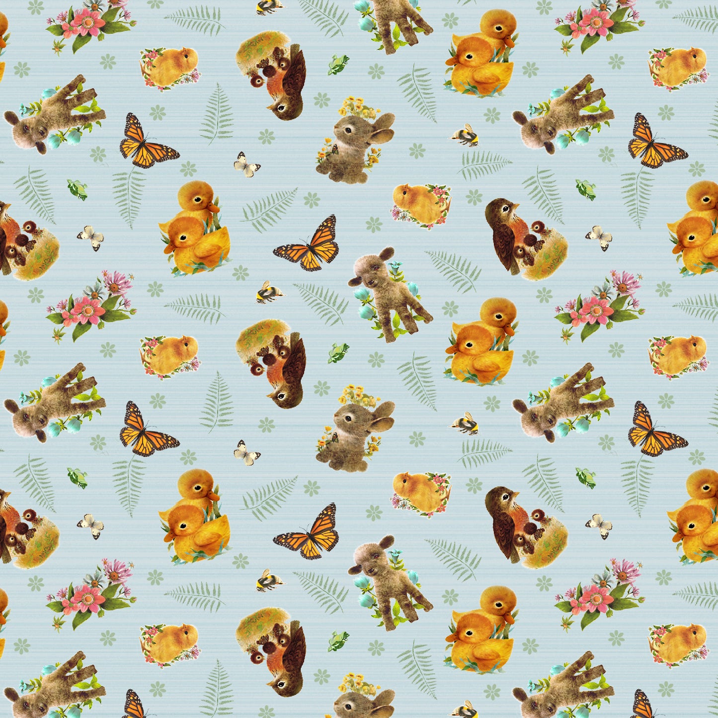 3764-17 Spring Babies Small Allover Animals