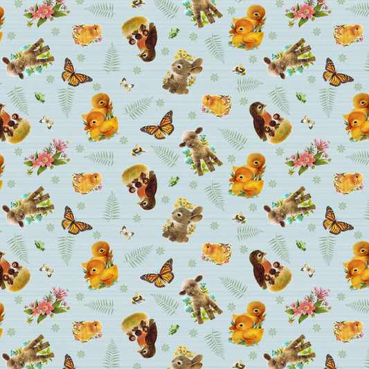 3764-17 Spring Babies Small Allover Animals