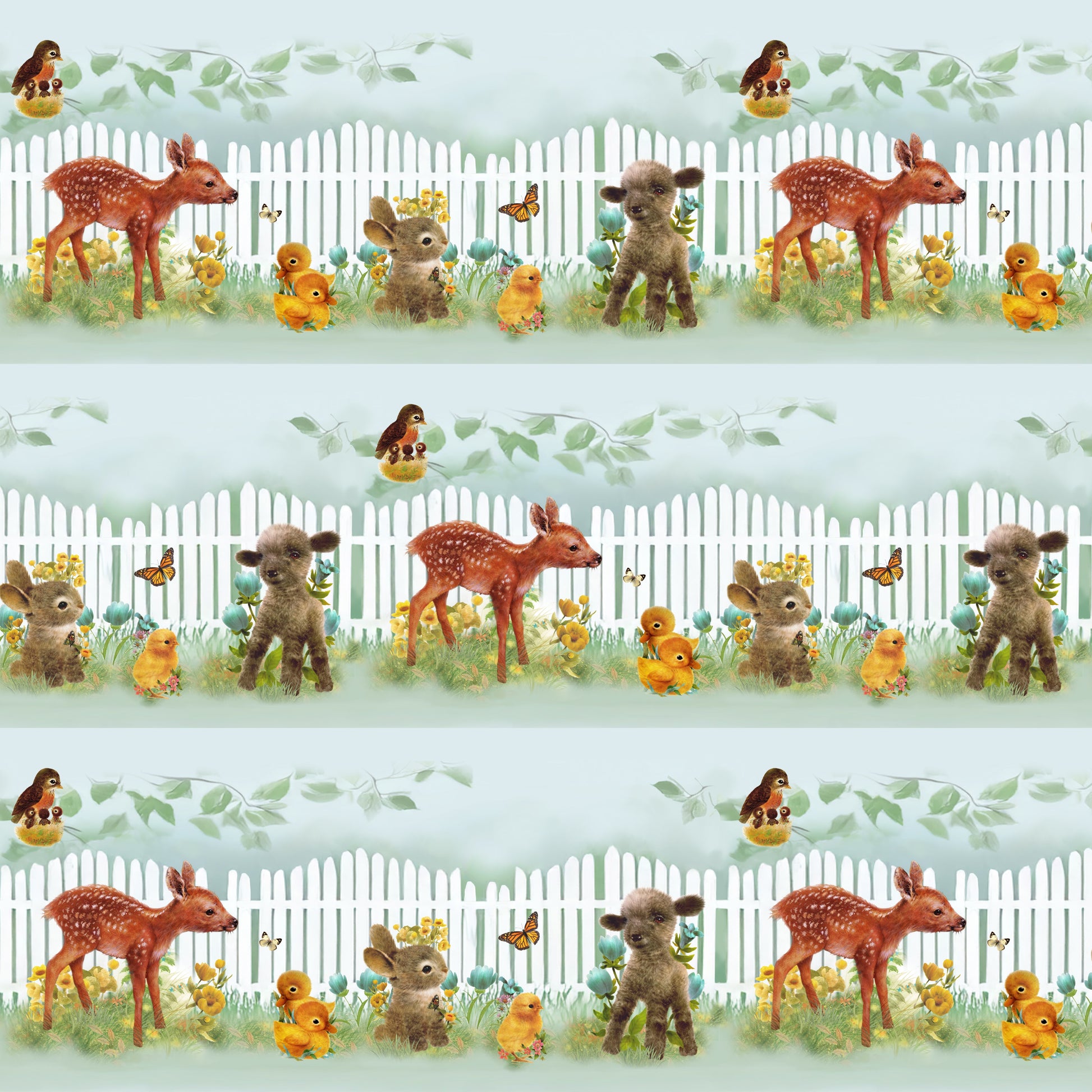 3770-17 Spring Babies Border Stripe