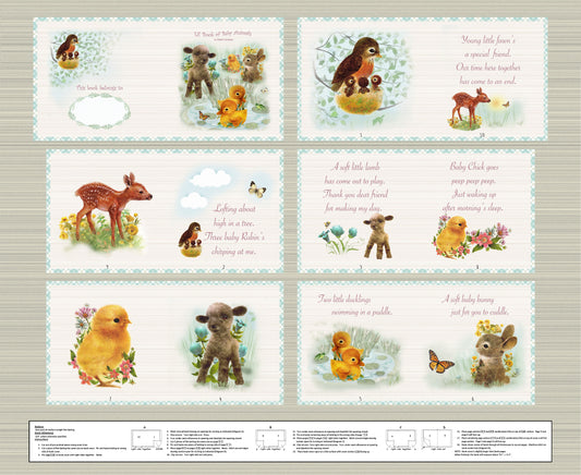 3772BP-17 Spring Babies Animal Baby Book Panel