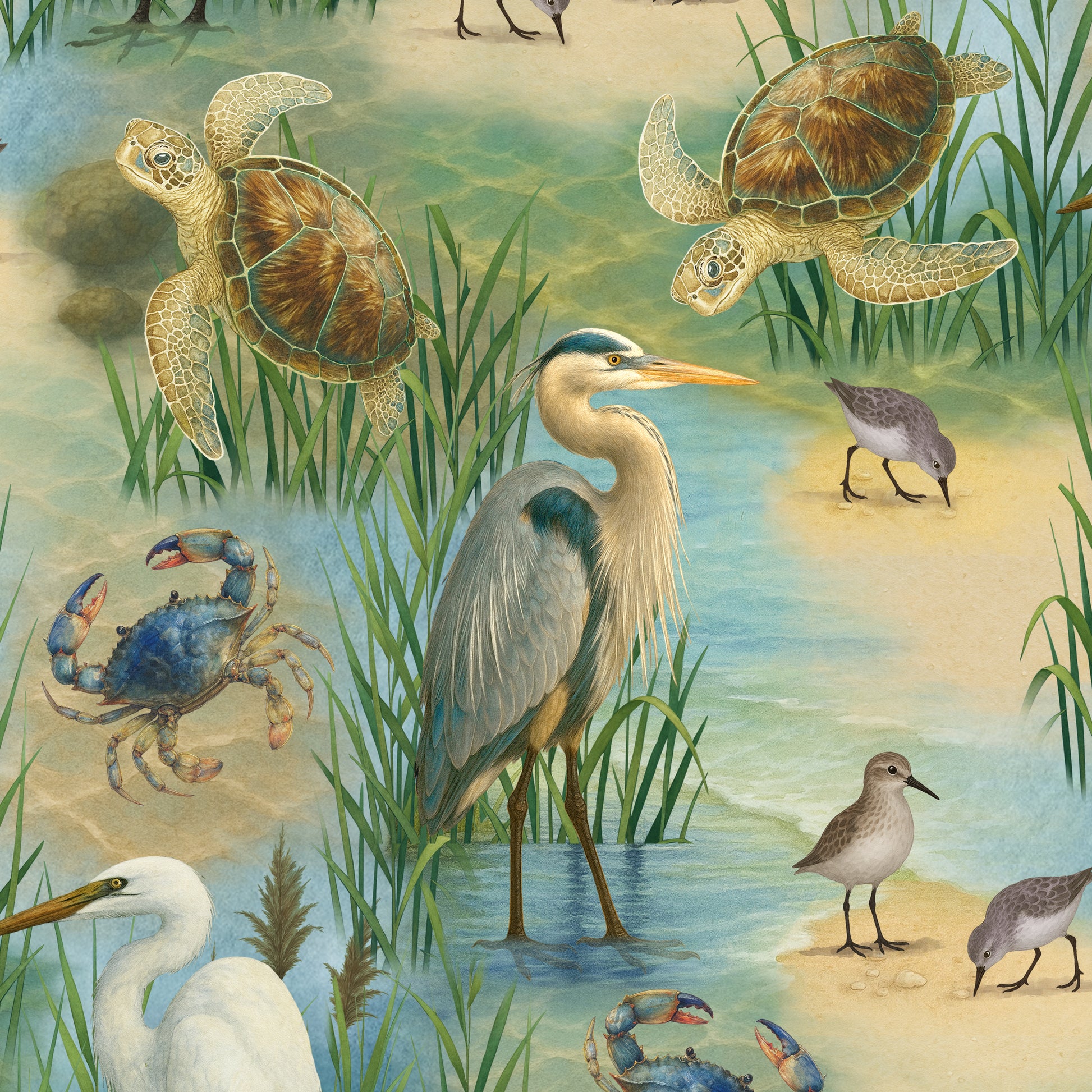 3775-76 Wandering Shores Allover Shore Life