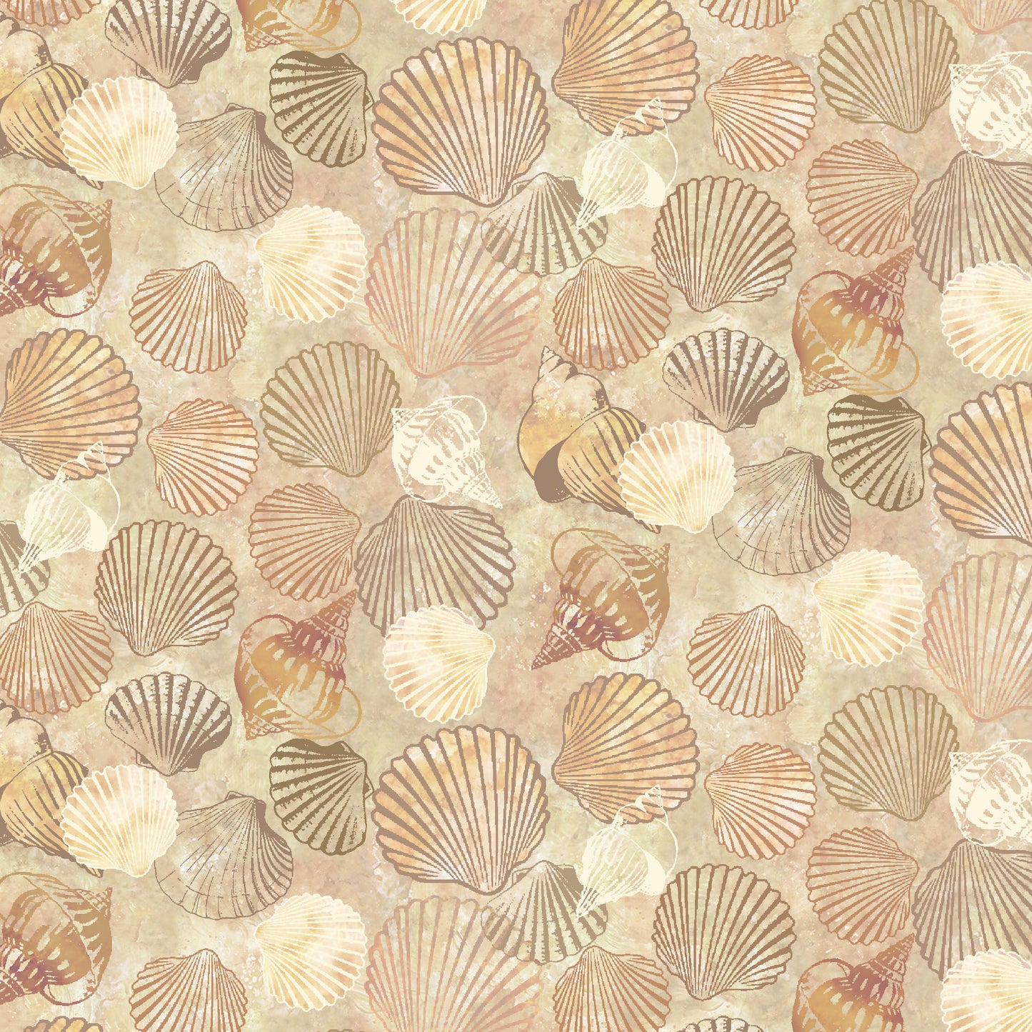 3779-34 Wandering Shores Allover Shell Monotone