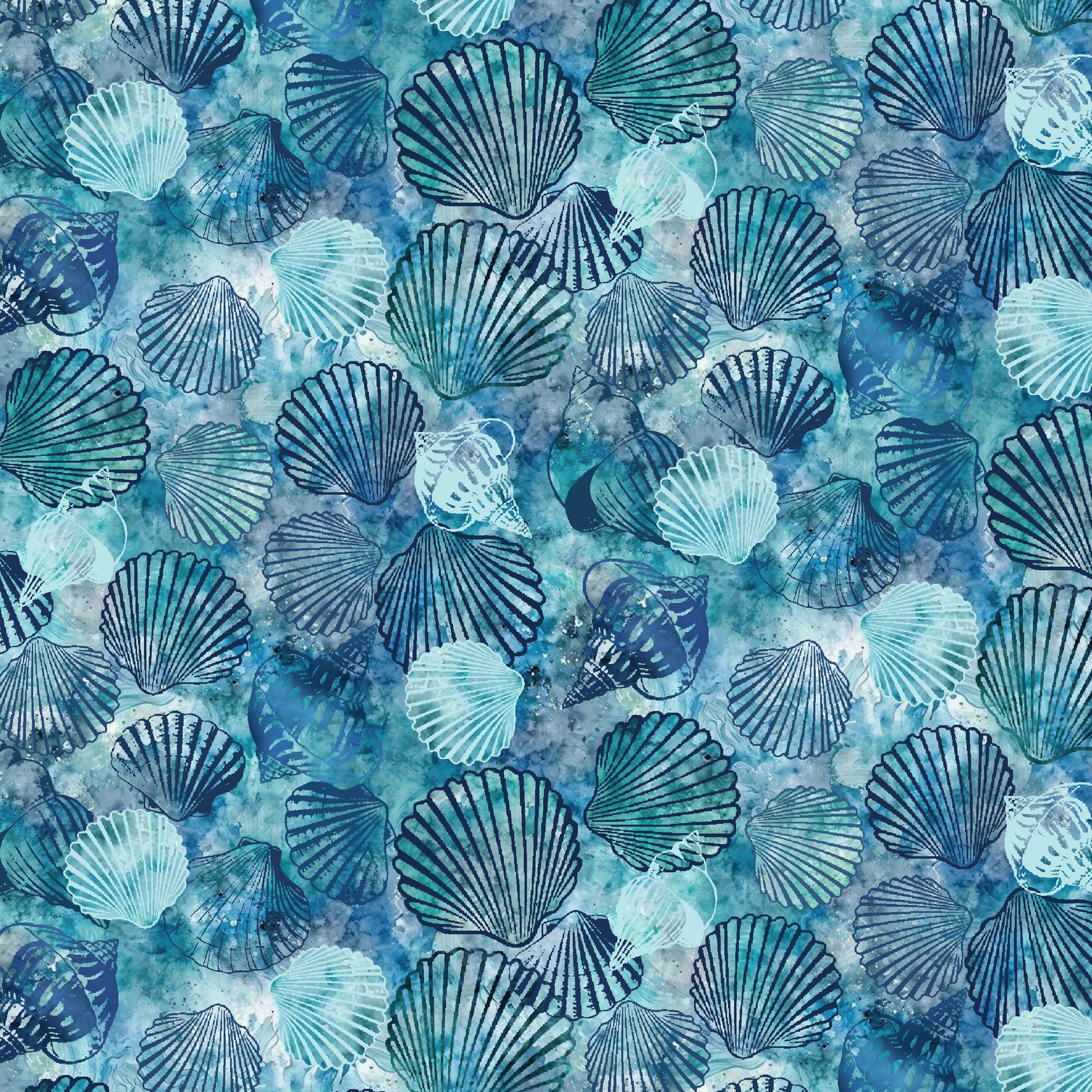 3779-77 Wandering Shores Allover Shell Monotone