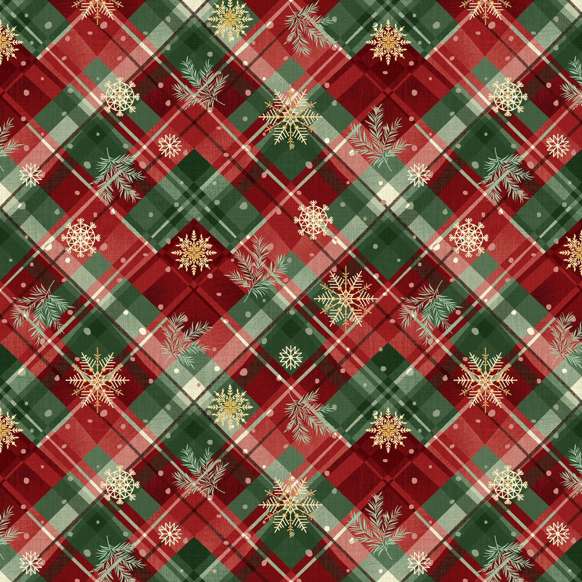 3797-68 Santa & Friends Plaid