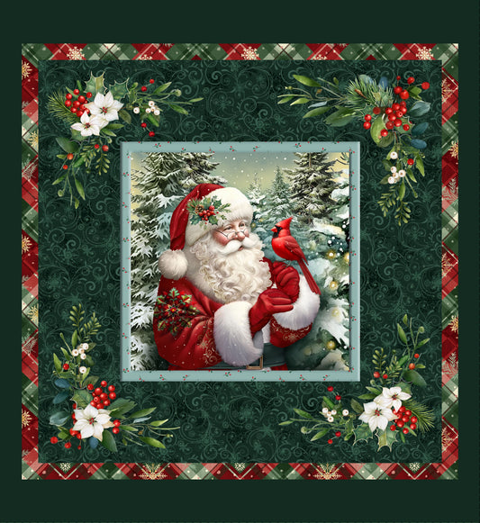 3805PH-66 Santa & Friends Santa Pillow Panel