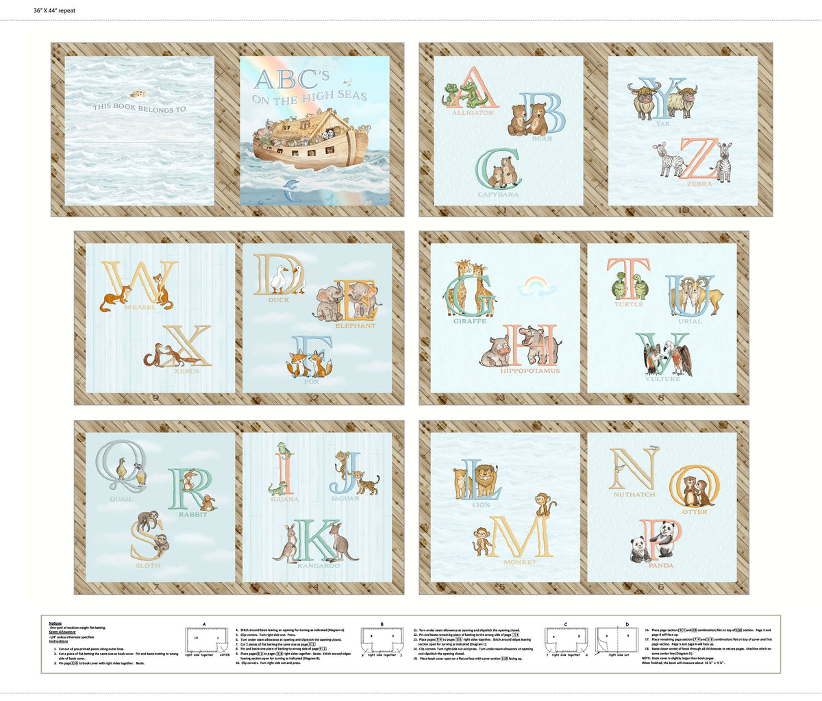 3899PH-73 Ark Tales ABC Book Panel